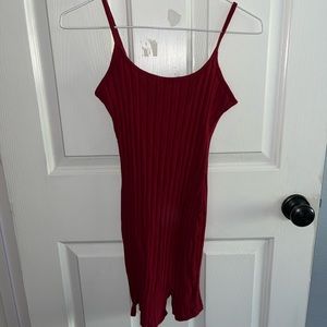 red rib dress